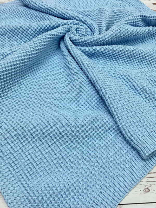 Вязаный плед Кукуруза голубой