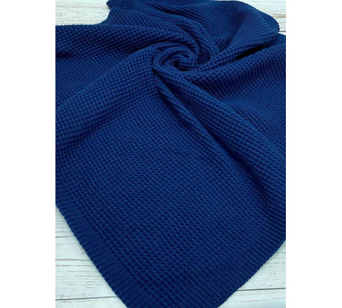 Вязаный плед Кукуруза синий
