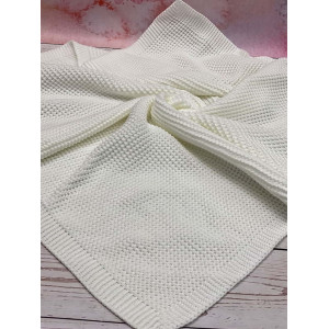 Летний вязаный комплект Кукуруза-Кокетка белый