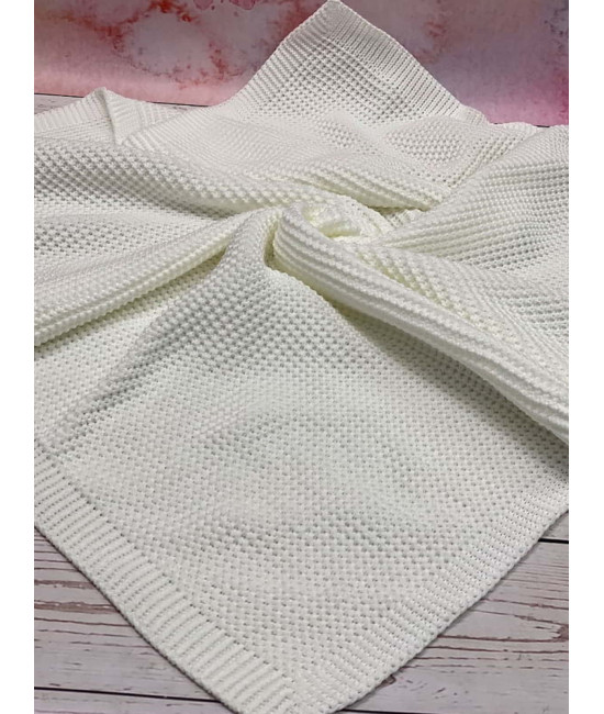 Летний вязаный комплект Кукуруза-Кокетка белый