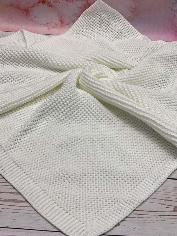 Вязаный плед Кукуруза белый