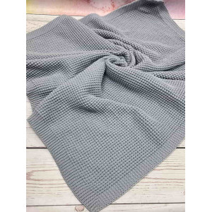 Вязаный плед Кукуруза серый