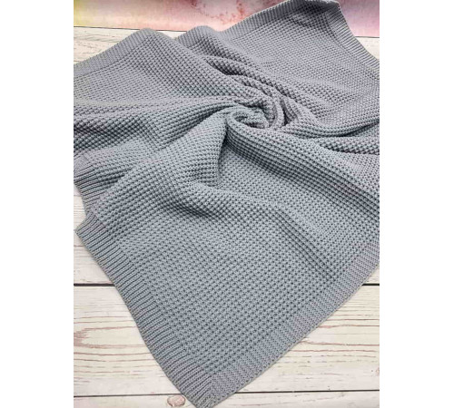 Вязаный плед Кукуруза серый