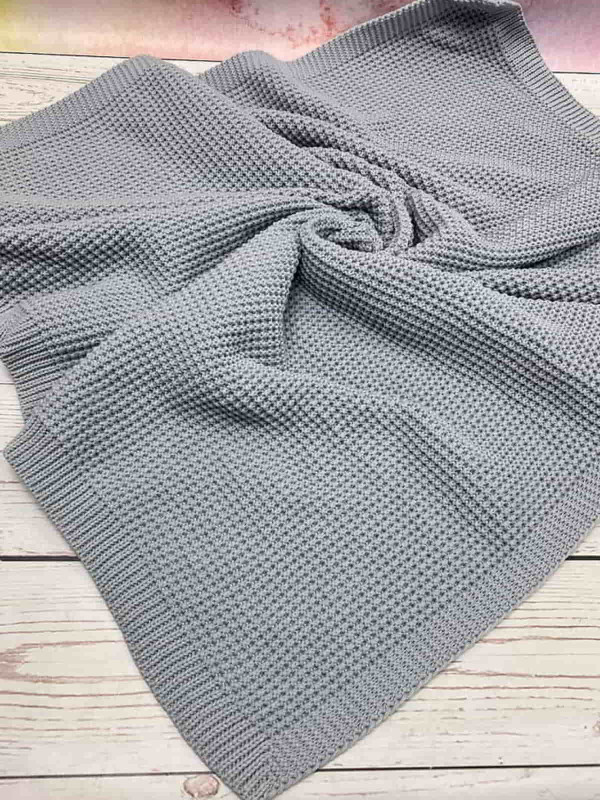 Вязаный плед Кукуруза серый