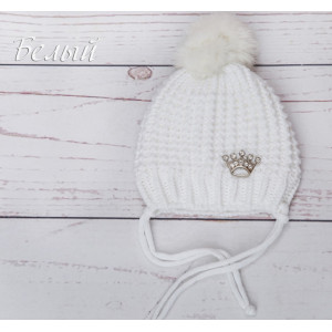 Вязаный комплект на выписку Коса Кружево-Марфин белый