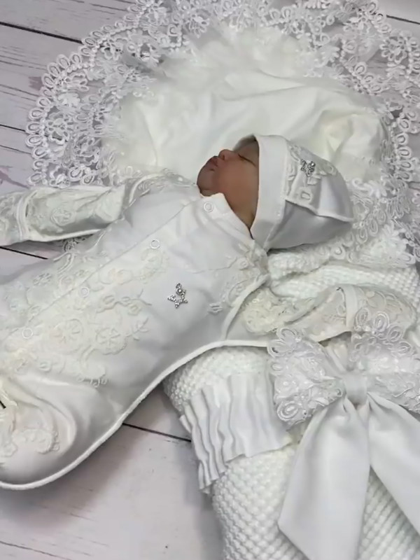 Демисезонный вязаный комплект Кукуруза-Маримар молочный