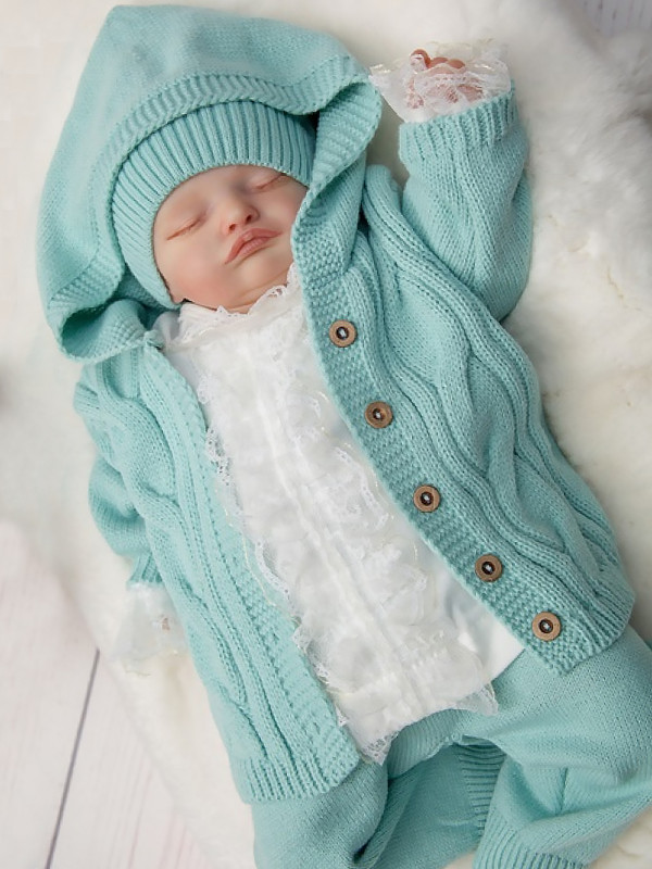 Вязаный костюм Лали аквамарин