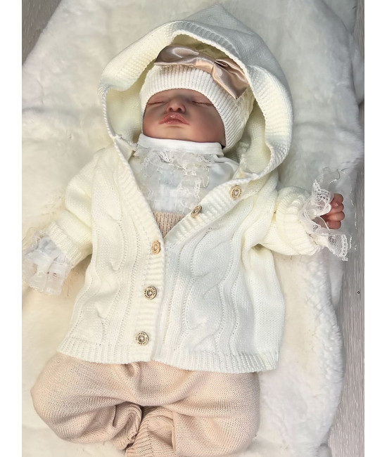 Вязаный костюм Лали молочный-крем