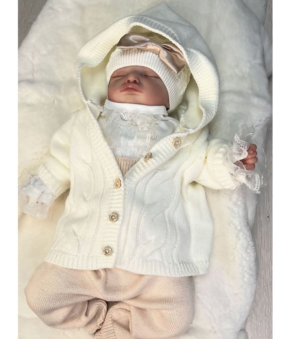 Вязаный костюм Лали молочный-крем