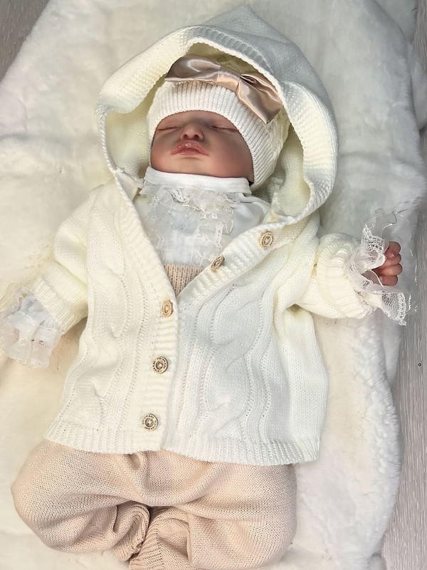 Вязаный костюм Лали молочный-крем