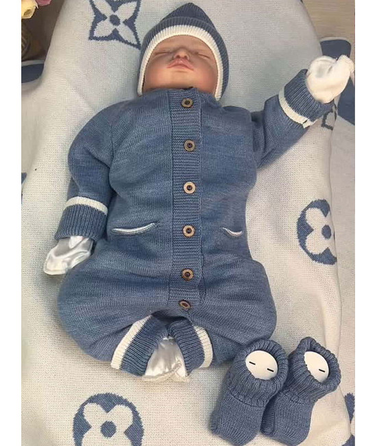 Вязаный комбинезон шапочка пинетки Личи парламент