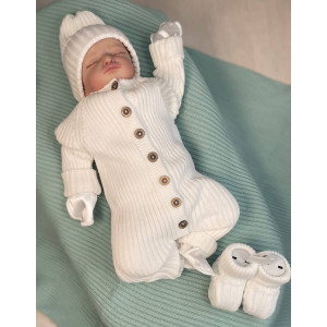 Вязаный комплект для новорожденных Лилу молочный