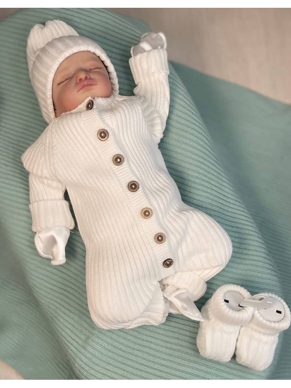 Вязаный комплект Лилу молочный