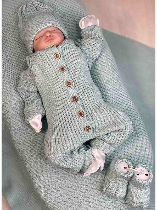 Вязаный комплект Лилу аквамарин