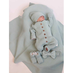 Комплект на выписку для новорожденного Лилу аквамарин