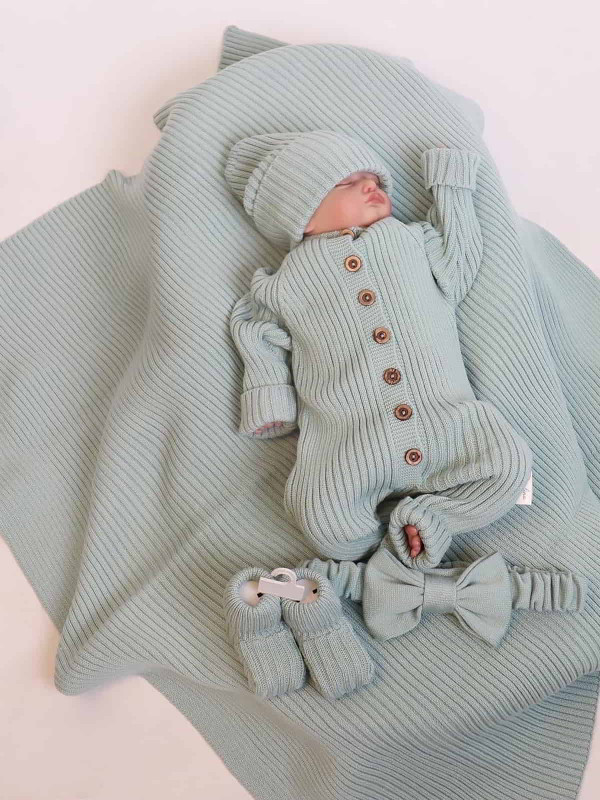 Летний вязаный комплект Лилу аквамарин