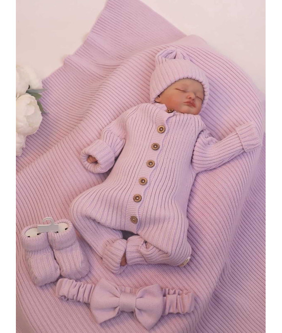 Комплект на выписку для новорожденного Лилу лиловый