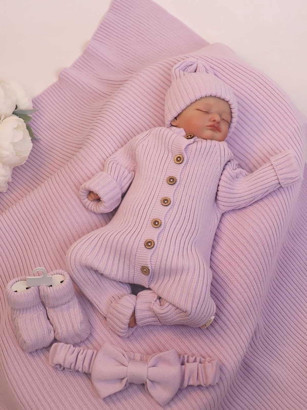 Летний вязаный комплект Лилу лиловый