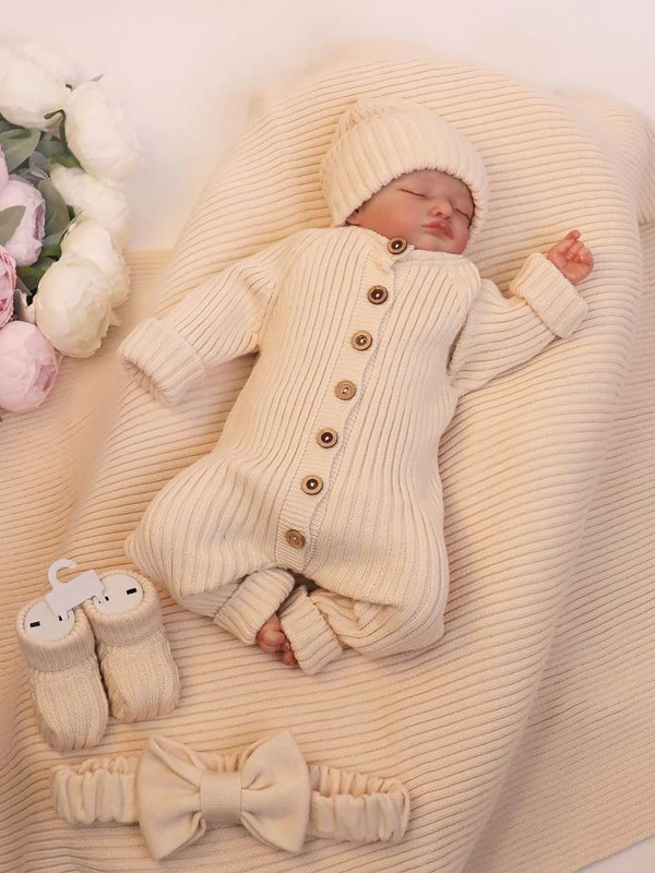 Летний вязаный комплект Лилу крем-брюле