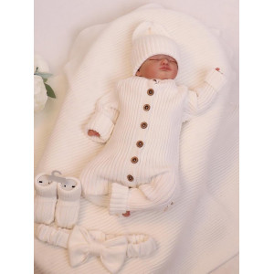 Комплект на выписку для новорожденного Лилу молочный