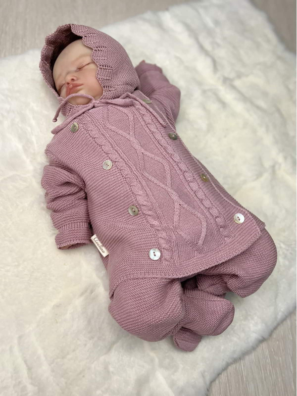 Вязаный комплект Люпин пудра