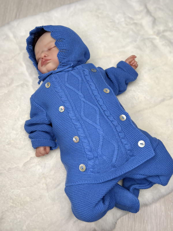 Вязаный комплект Люпин ярко-синий