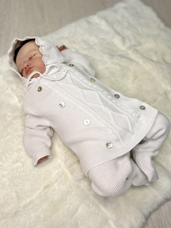 Вязаный комплект Люпин молочный