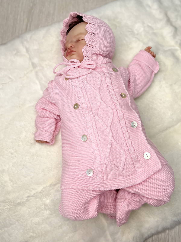 Вязаный комплект Люпин розовый