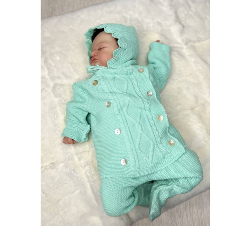 Вязаный хлопковый комбинезон Люпин аквамарин