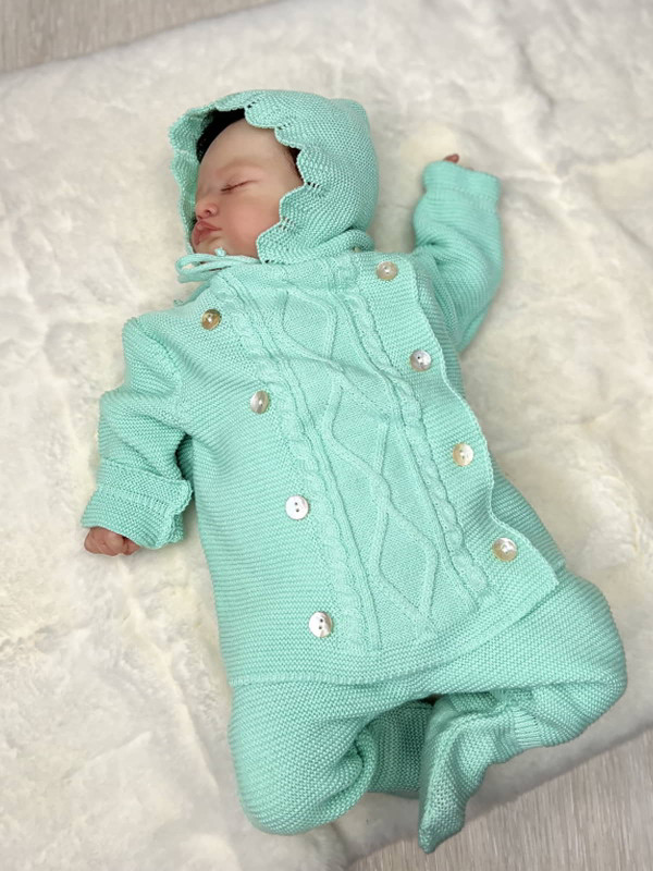 Вязаный комплект Люпин аквамарин