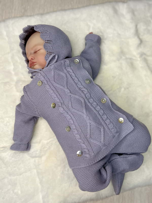 Вязаный комплект Люпин серый