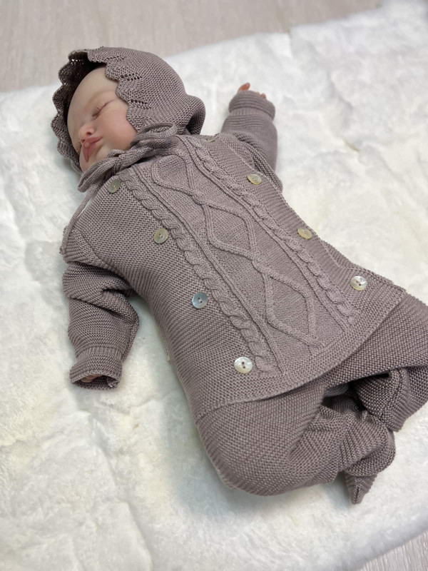 Вязаный комплект Люпин какао