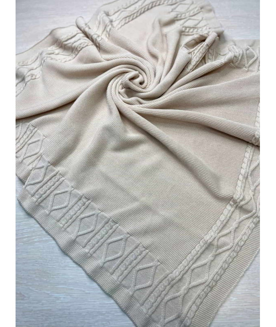 Вязаный плед Люпин крем-брюле