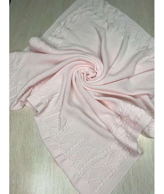 Вязаный плед Люпин светло-розовый