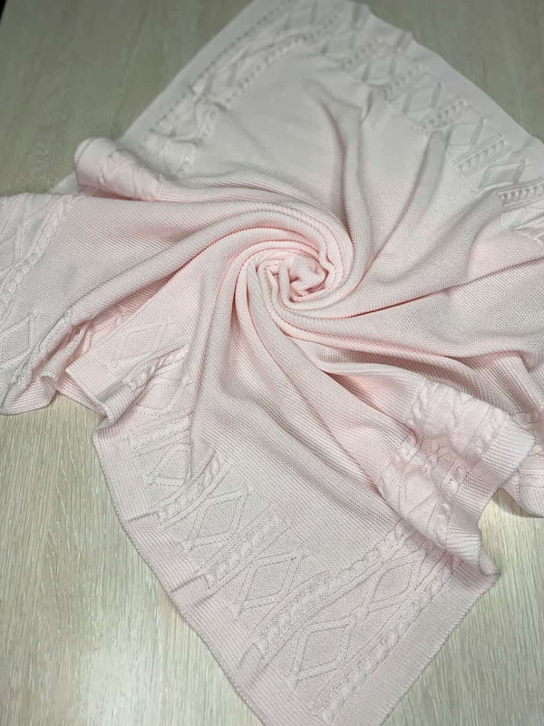 Вязаный плед Люпин светло-розовый