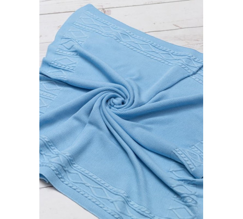 Вязаный плед Люпин голубой