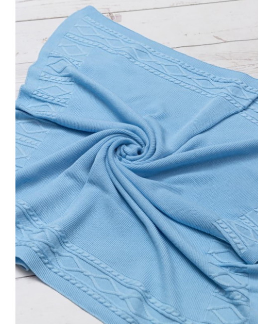 Вязаный плед Люпин голубой