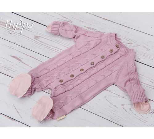 Демисезонный комплект на выписку Рози-Мишка пудра