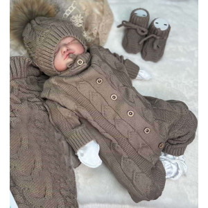 Вязаный комбинезон Косички кофе