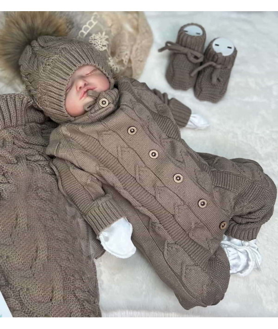Вязаный комбинезон Косички кофе