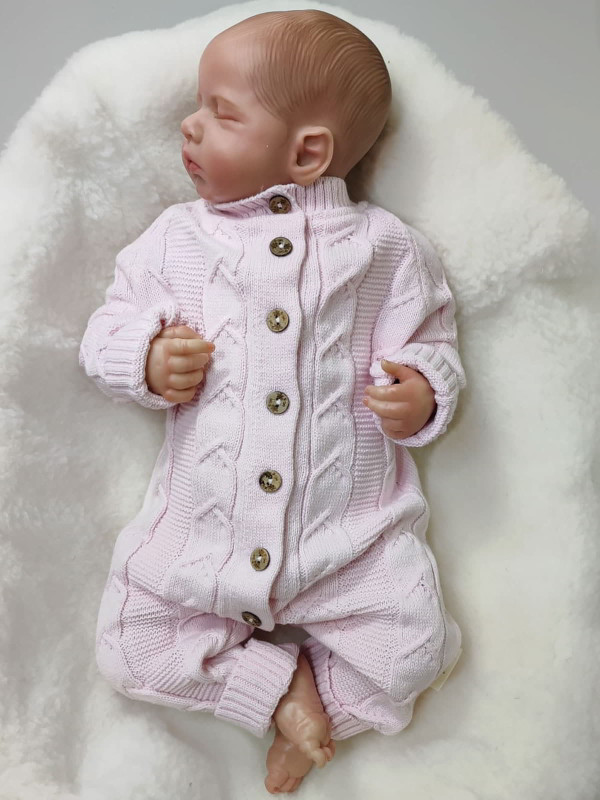 Вязаный комбинезон Марфин розовый