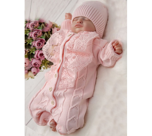 Вязаный хлопковый комбинезон Марфин розовый