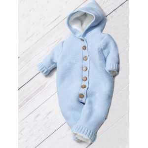 Вязаный комбинезон Мишка голубой