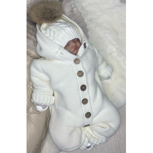 Вязаный комбинезон Мишка белый