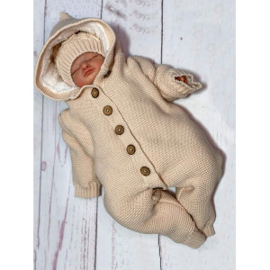 Вязаный комбинезон Мишка крем-брюле