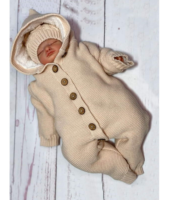 Вязаный комбинезон Мишка крем-брюле