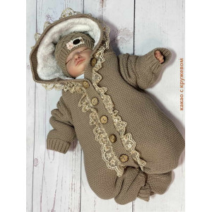 Вязаный комбинезон Мишка какао