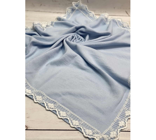 Вязаный плед Моана голубой