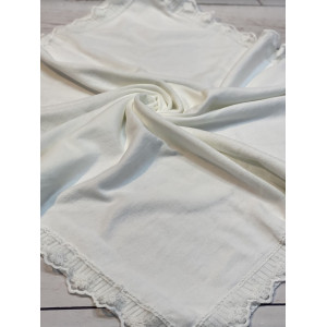 Вязаный плед для новорожденных Моана белый