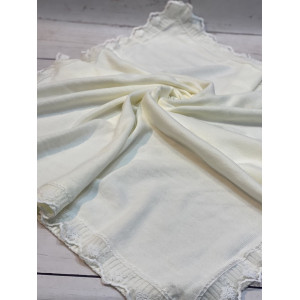 Вязаный плед для новорожденных Моана молочный